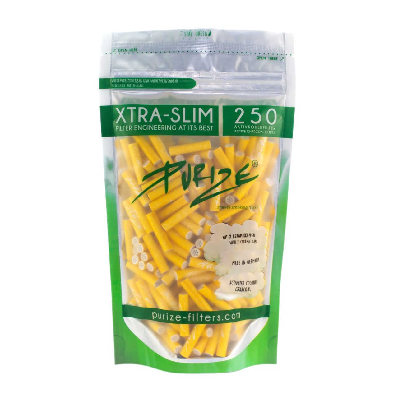 Purize, 250, Puff2Pass, Xtra-Slim, Aktivkohlefilter, Aktis