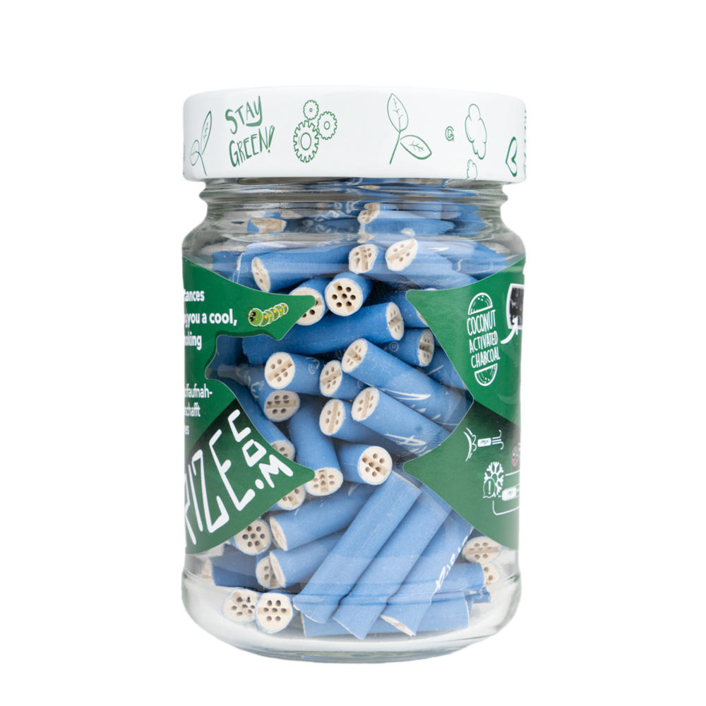 Purize, Puff2Pass, Blau, 100, Glas, Aktivkohle, Activated Carbon Filter