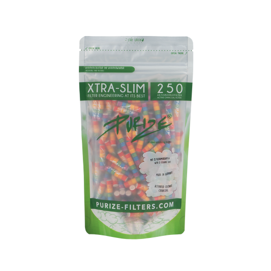Purize Aktivkohlefilter Xtra Slim 6mm Regenbogen (250 Stück)
