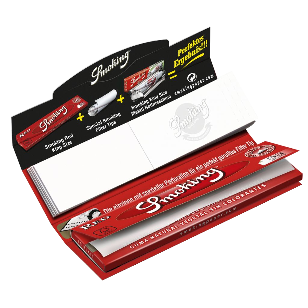 Smoking Red King Size Paper mit Filter Tips