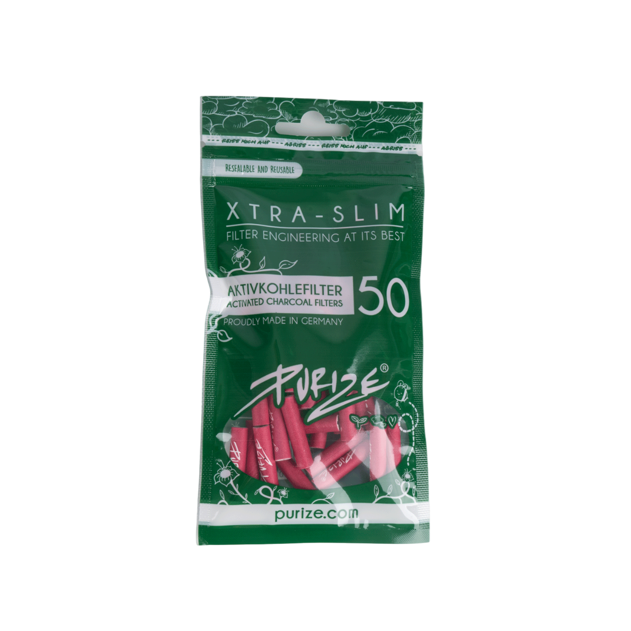 Purize, Puff2Pass, Joint, Aktivkohle, Akti, Xtra-Slim, 6mm, pink, drehen, doobie, spliff, lunte, Joint, drehen